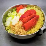 明太もちチーズもんじゃベビースター入りはがし2枚つきセット（お好み焼き処小奈や）