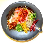 生ハム大盛り激辛まぜそば（麺や まぜそば 龍神）