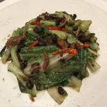 豆豉鲮鱼油麦菜(うぐいとトウチのゆばくさい炒め)（江記 香港料理 打邊炉）