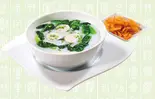 野菜とホタテお粥（香港市場）