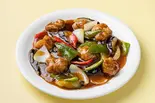 季節野菜の黒酢酢豚(ジンホア 恵比寿店)