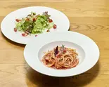 【当店人気No.2!】パンチェッタとフレッシュトマトのモチモチ生パスタ+サラダ付(SHELTY CAFE シェルティーカフェ)