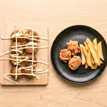 おつまみからあげ5個＆たこ焼き8個＆ポテトフライ（bar G-SPO）