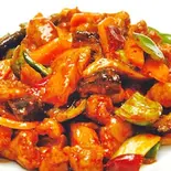 鶏肉の味噌炒め/Sauteed chicken with soy bean sauce(中華料理 龍門)