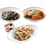 [2人前セット] ジャジャン麺+ちゃんぽん麺+タンスユク(中) 짜장면+짬뽕+탕수육(中)（チンチャル千葉店）