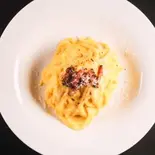 カルボナーラ"スパゲティ"（トラットリア クアルト 西新宿店）