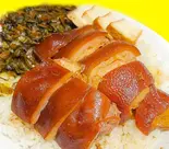 隆江猪脚饭(豚すね肉丼物)（豚角煮飯・広東亭 駒込店）