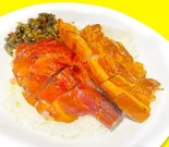 网红把子肉+脆皮烧鸭饭(話題の豚バラ醬油煮込み+クリスピー焼き鴨肉丼物)（豚角煮飯・広東亭 駒込店）