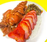 软糯猪蹄+蜜汁叉烧饭(もちもち豚足+ハニーソースチャーシュー丼物)（豚角煮飯・広東亭 駒込店）