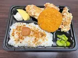 からメンチ弁当 / Fried Chicken Thigh ＆ Ground Meat Cutlet Bento（からあげ金と銀 日本橋店）