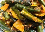 Bhindi do pyaza (1 plaine naan incl) オクラのカリー(プレーンナーン1枚つき)（ビリヤニ ダバ(BHARATI DARJEELING)）