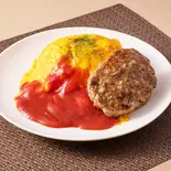 王道の濃厚ケチャップオムライス×ハンバーグ（ふわとろオムライス フレッシュエッグス 博多店）