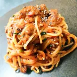 自家製ほんのり辛味を効かせたボロネーゼのスパゲッティ（【イタリアン】ワイン食堂 コンクラーベ）
