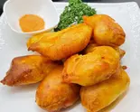 【炸茄盒】ナスの肉挟み揚げ(銀座香菜チャイナGinzaShansaiChina)