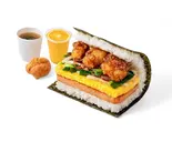 【朝得】モーニングセットD「Morning Set D」（ポーたま 博多マルイ店 【沖縄発ポーク卵おにぎり専門店】）