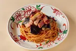 【人気No,2】揚げ茄子とベーコンのトマトパスタ Fried Eggplant and Bacon Tomato Pasta（洋麺屋 祇園パスタ 亀有店）