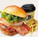 ベーコンレタスバーガーセット（九重珈琲 半道橋店）
