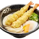 ダブル大海老天温玉ぶっかけうどん（はなまるうどん 越谷レイクタウン店）