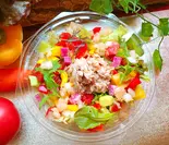 MCTオイル使用！彩りツナサラダ Using MCT oil！ Colorful tuna salad（ヘルシー＆パワーサラダ サラダ大学）