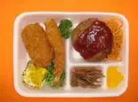エビフライ＆カニクリームコロッケ＆ハンバーグ弁当（お米とお弁当のしろやま）