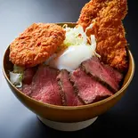 ローストビーフメンチカツ丼（うまかもん）