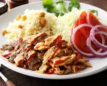 『やみつきビーフ＆ヘルシーチキン』ケバブ＆ひよこ豆ライス【ポテト付き】（Mrs Istanbul Kebab Delivery 柏木2丁目店）