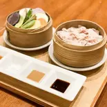 TONTON大浦さんの豚せいろ蒸し+蒸し野菜+たれ1種 steamed pork and vegetables（LOVE TABLE Agarato farm to table）
