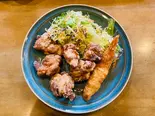 エビとからあげ定食（お食事処 二葉屋）