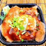 サーモンネギトロユッケ丼(ドン丼丸)