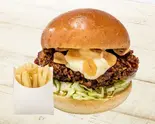【NEW】ブラックガーリックバーガーセット(ポテトSサイズ付き)（チョアチキン学園店 CHOA CHICKEN GAKUEN）