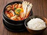 スン豆腐チゲ(海鮮)セット（ソウルサムギョプサル）
