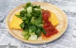日本一の小松菜のオムライス(小松菜グルメキッチンカーらうめんなな&ジェリーズポップコーン)