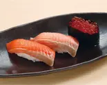 082】オランダ島サーモン親子三種（海鮮寿司めちゃんこ 博多駅筑紫口店）