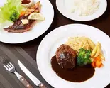 (1)(12)ハンバーグとサーロインステーキ盛り合わせ Hamburg Steak ＆ Sirloin Steak Platter（キッチンきむら）