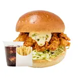 【NEW】マヨペーニョバーガーセット(ポテトSサイズ・ドリンク付き)（チョアチキン学園店 CHOA CHICKEN GAKUEN）