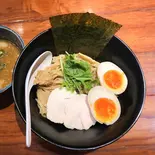 濃厚鶏つけそば(魚介香る醤油)味玉付き(みた葉)