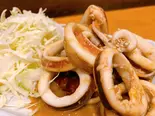 真イカの肝バター醤油炒め（炭火もつ焼 もつ鍋  豚一）