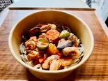 【ホット•ラタトゥイユソース】ハーブチキンの蕎麦パスタ（スナフキッチン）
