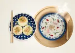 「上海風焼き小籠包」+「真鯛粥」<熊本產>セット（3米3下北沢店-お粥と点心専門店）