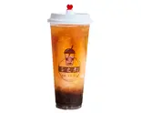 ピッチクラッシュ紅茶(黒糖タピオカなし) Crushed Peach + Black Tea (Without Brown Sugar Tapioca Pearls)（茶之恋 台湾タピオカ専門店）