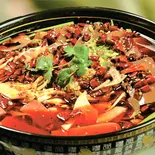 鴨の血、ハチノスいリ四川風煮込(毛血旺)（寛窄巷子）