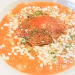 リゾット 渡り蟹とモッツアレラチーズ、とろけるチーズのトマトクリーム(トラットリア シェ ラパン)