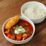 クリームコロッケボルシチカレーBorscht Curry with Cream Croquette（トットマン食堂のボルシチカレー）