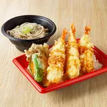 海老天丼ミニそばセット（蕎麦と天ぷら 山わさび 北8条店）