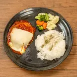 ハンバーグセット(トマトソース)（きまぐれCAFE）