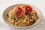 【納豆】甘酢からあげ2個のせ台湾納豆炒飯（台湾牛肉炒飯 新宿店 Taiwan Beef Fried Rice）