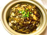 山芋、鶏肉、高菜土鍋ご飯（中国家常菜 祥龍房）