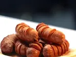 炸哈尔滨红肠 ハルビンソーセージ揚げ1本（姉妹骨湯麻辣燙）