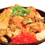 【ピリ辛！！】キムチ・イカ焼そば Squid fried noodles with kimchi（お好み焼 焼きそば 鉄板焼き もず OKONOMIYAKI MOZU）