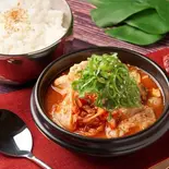 京都九条ねぎの韓国チゲセット순두부 Kyoto green onion（韓国チゲの革命。総本店）